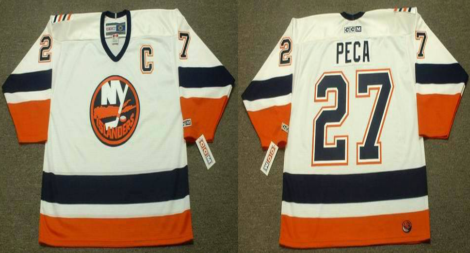 2019 Men New York Islanders 27 Peca white CCM NHL jersey